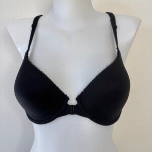 Victoria's Secret Bra Body By Victoria Lined Demi Front Closure Black Sz 32DD